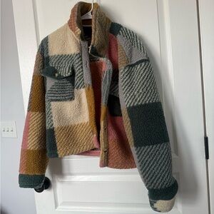 Thread & Supply Multicolor Plaid Teddy Jacket
